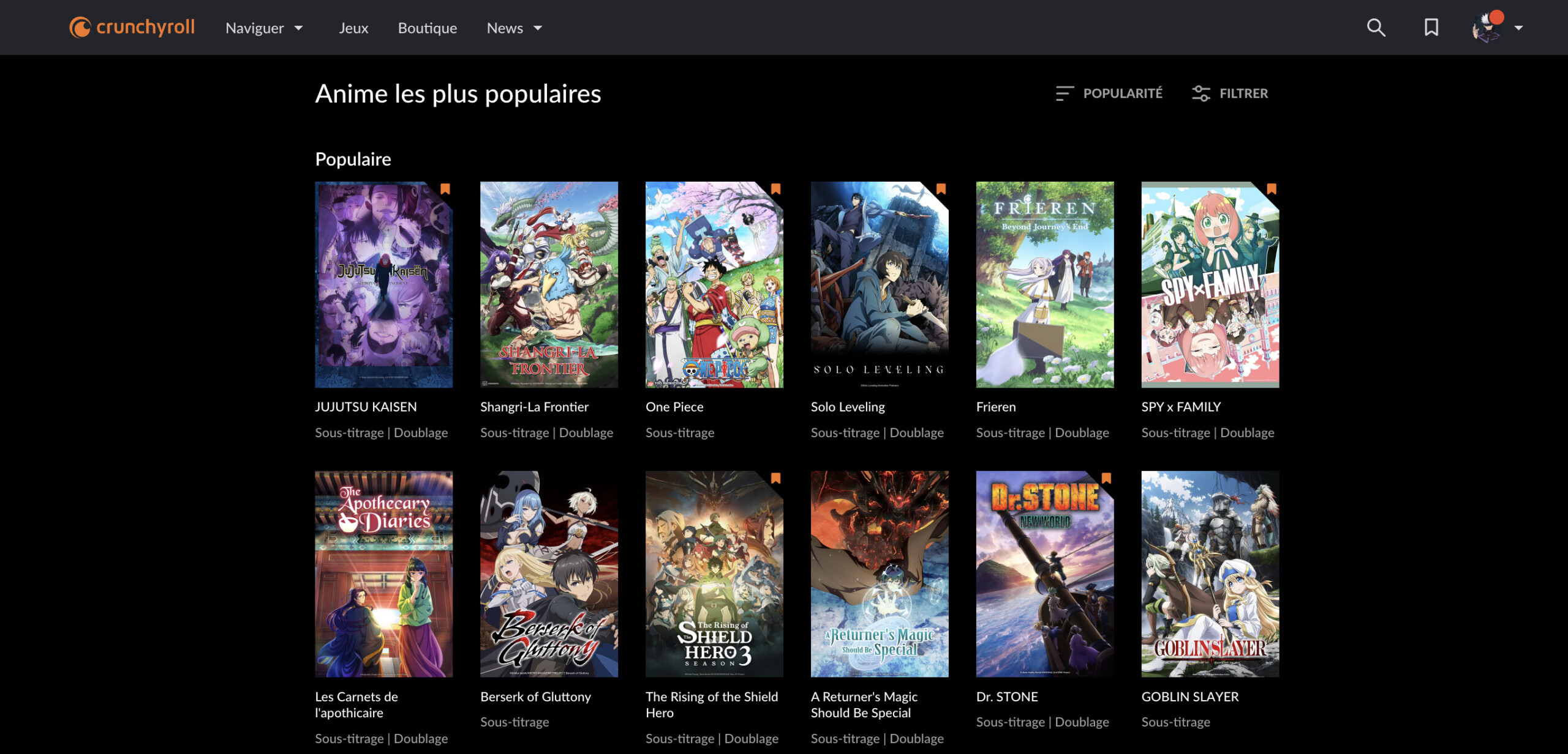 - Crunchyroll - site de streaming anime