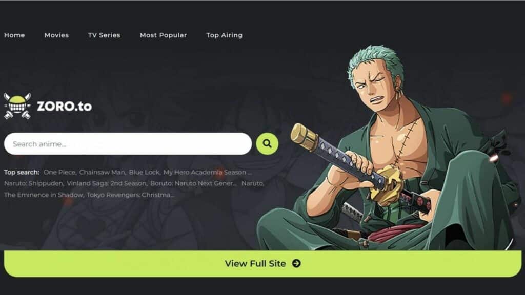 sites anime gratuit - Zoro